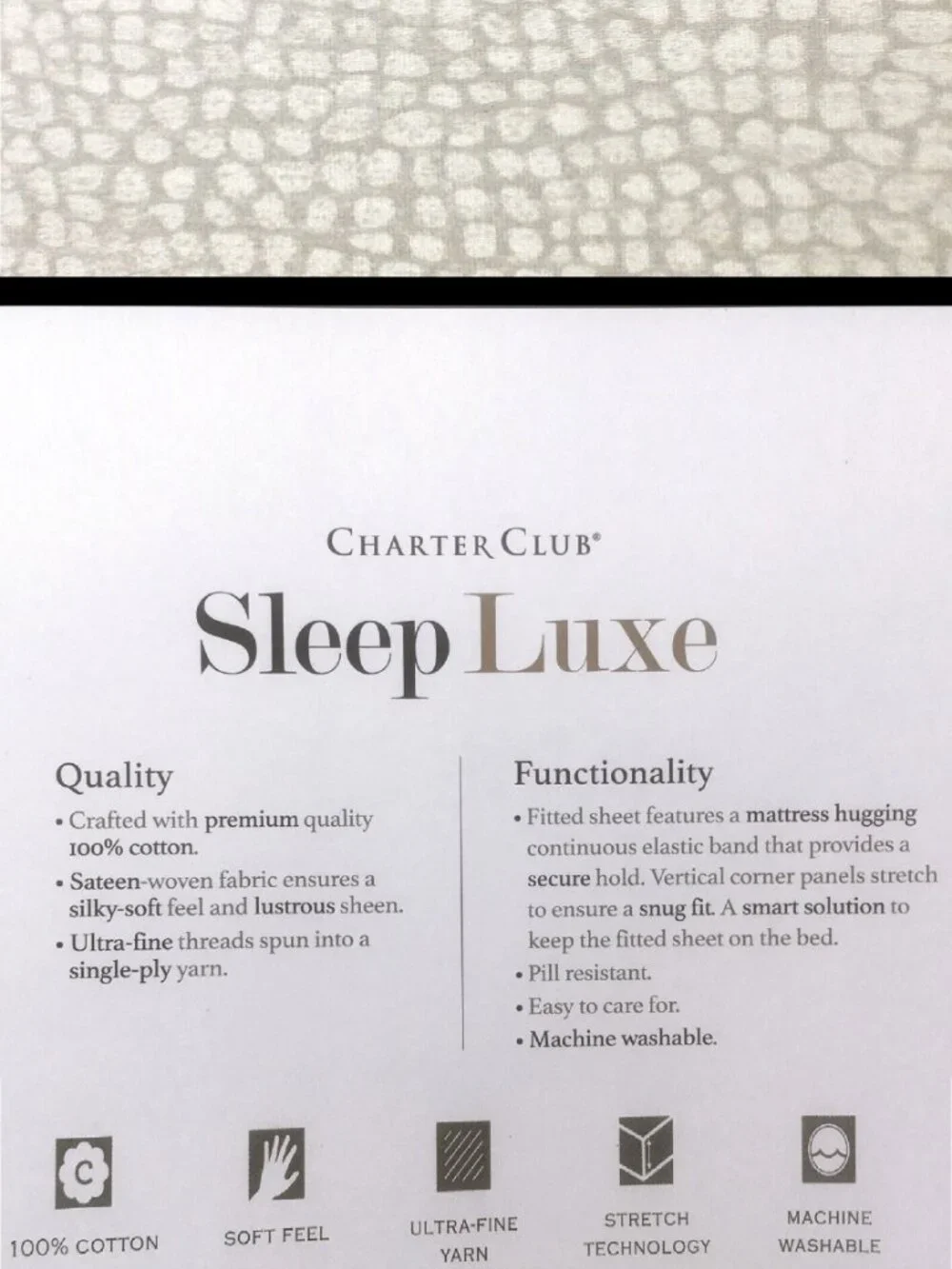 new PEBBLE Charter Club Sleep Luxe 800 TC 100% Cotton FULL Extra-Deep Sheet Set